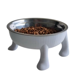 COMEDERO/BEBEDERO PATAS TAMAÑO CHICO 9 CM ALTURA COLOR BLANCO PREMIUM -PD - comprar online