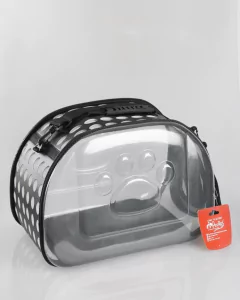 BOLSO TRANSPORTADOR PLEGABLE TRANSPARENTE NEGRO - RS