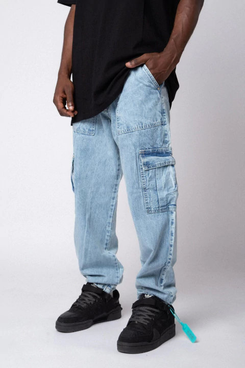 JEAN MOM CARGO VOLT SNOW