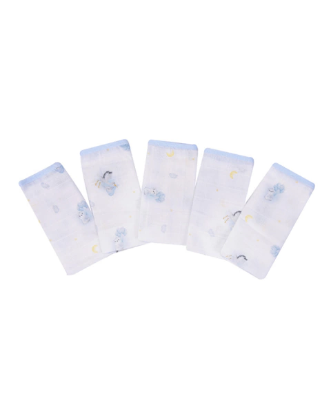 Pano de boca estampado 5 unidades bainha Muito Mimo Menino