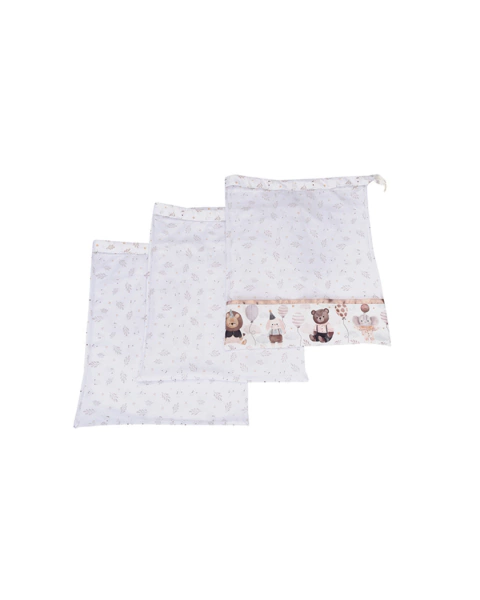 Saquinho maternidade kit com 3 unidades Muito Mimo Neutro