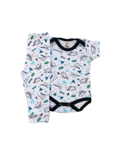 Conjunto Body Manga Curta + Calça Mijão Estampado Menino - comprar online