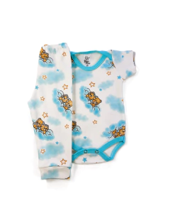 Conjunto Body Manga Curta + Calça Mijão Estampado Menino - Pipo Moda Bebe