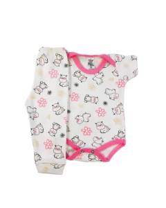 Conjunto Body Manga Curta + Calça Mijão Estampado Menina - comprar online