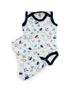 Conjunto Body Regata + Short Estampado Menino - comprar online