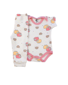 Conjunto Body Manga Curta + Calça Mijão Estampado Menina - Pipo Moda Bebe