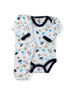 Conjunto Body Manga Longa + Calça Mijão Estampada Menino - comprar online