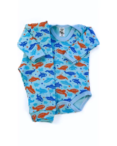 Conjunto Body Manga Longa + Calça Mijão Estampada Menino
