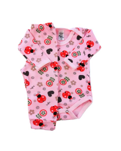 Conjunto Body Manga Longa + Calça Mijão Estampada Menina