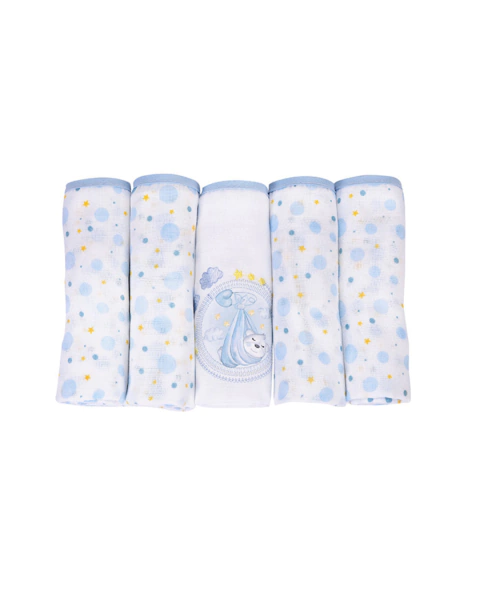 Fralda estampada com 5 unidades bainha Muito Mimo Menino