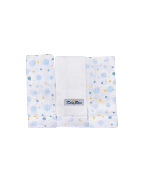 Pano de boca 3 unidades pacote Muito Mimo Menino