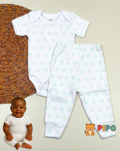 Kit 6 peças trio de conjunto menino body manga curta e calça - loja online
