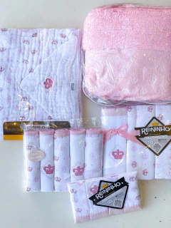 Kit Enxoval para Bebê Menina 14 Peças – Linha Reininho Minasrey | Rosa Bebê - comprar online