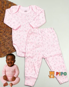 Kit 6 peças trio de conjunto menina body manga longa e calça - Pipo Moda Bebe