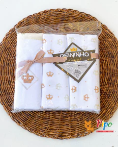 Imagem do Kit Enxoval para Bebê Neutro 14 Peças – Linha Reininho Minasrey | Cores Neutras