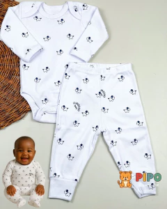 Kit 6 peças trio de conjunto menino body manga longa e calça na internet