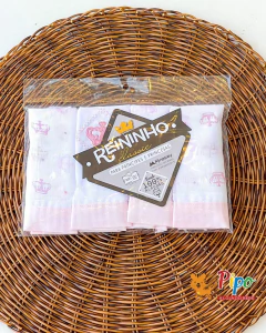 Kit Enxoval para Bebê Menina 14 Peças – Linha Reininho Minasrey | Rosa Bebê