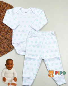 Kit 6 peças trio de conjunto menino body manga longa e calça na internet