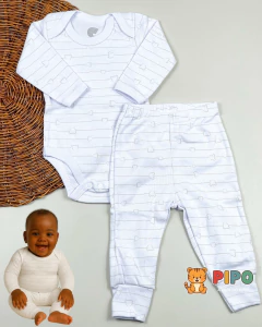 Kit 6 peças trio de conjunto menino body manga longa e calça - loja online