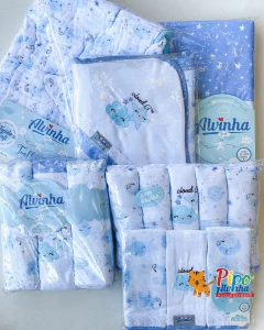 Kit Enxoval para Bebê Menino 15 Peças – Linha Alvinha Minasrey | Azul - comprar online