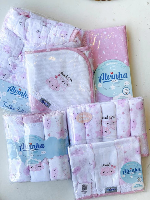 Kit Enxoval para Bebê Menina 15 Peças – Linha Alvinha Minasrey | Rosa - comprar online