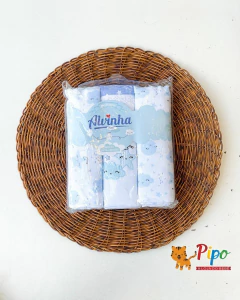 Kit Enxoval para Bebê Menino 15 Peças – Linha Alvinha Minasrey | Azul