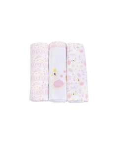 Cueiro manta pacote com 3 unidades Baby Nice Menina - comprar online