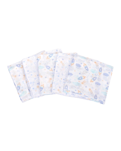 Fralda estampada com bainha 5 unidade pacote Baby Nice Menino