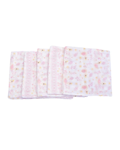 Fralda estampada com bainha 5 unidade pacote Baby Nice Menina - comprar online