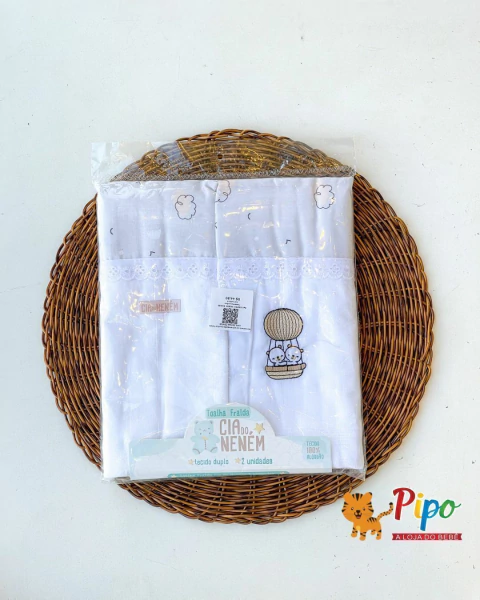 Toalha fralda neutro com 2 unidades Cia do Neném estampado - comprar online