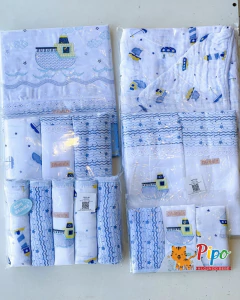 Kit Enxoval para Bebê Menino 17 Peças – Linha Cia do Nenem Estampado Minasrey | Azul - comprar online