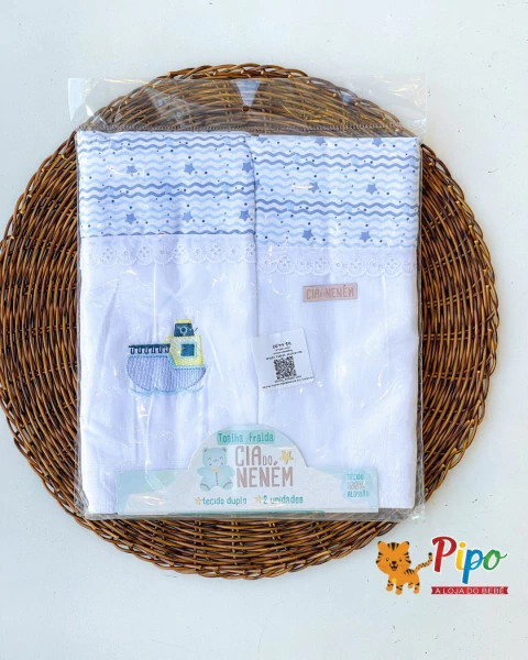 Toalha fralda Menino com 2 unidades Cia do Neném estampado - comprar online