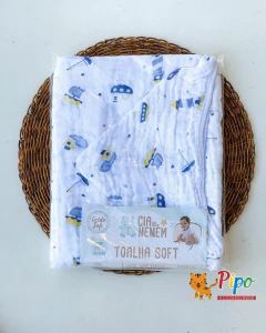 Kit Enxoval para Bebê Menino 17 Peças – Linha Cia do Nenem Estampado Minasrey | Azul