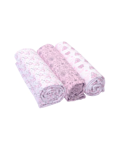 Cueiro manta pacote com 3 unidades Composê Menina