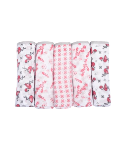 Fralda estampada com bainha 5 unidade pacote Composé Menina - comprar online