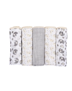 Fralda estampada com bainha 5 unidade pacote Composé Neutro - comprar online