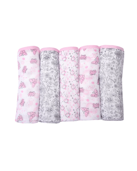 Fralda estampada com bainha 5 unidade pacote Composé Menina