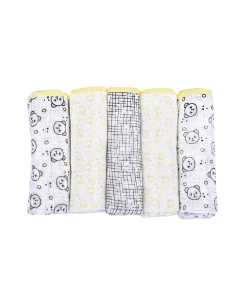 Fralda estampada com bainha 5 unidade pacote Composé Neutro