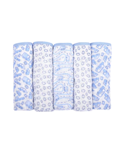 Fralda estampada com bainha 5 unidade pacote Composé Menino - comprar online