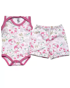 Conjunto body estampado regata tecido canelado menina - comprar online