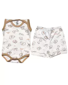 Conjunto body estampado regata tecido canelado menino - loja online