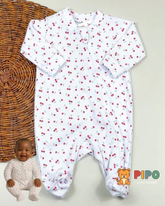 Kit 3 peças macacão menina longo zíper estampado pé fechado na internet