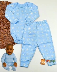 Kit 6 peças trio de conjunto menino body manga longa e calça - loja online