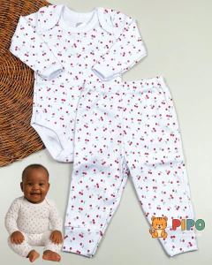 Kit 6 peças trio de conjunto menina body manga longa e calça na internet