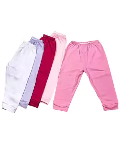 Kit de calça mijão malha varias cores 100% algodão fio 24 c-5 unidades menina