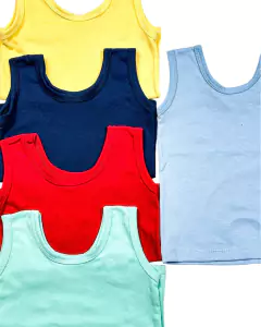 Kit regata de malha varias cores 100% algodão fio 24 c-5 unidades menino - comprar online