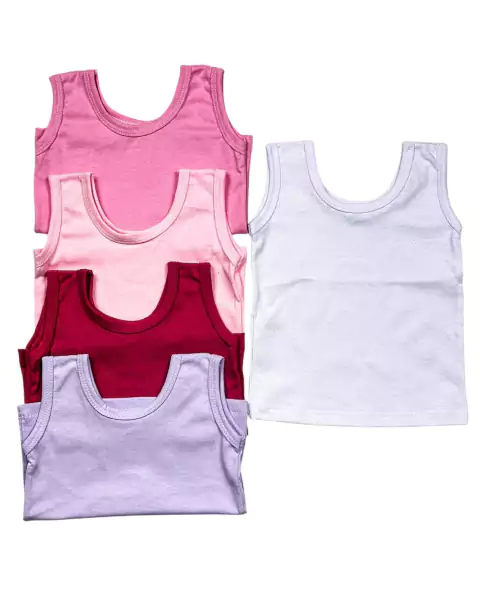 Kit regata de malha varias cores 100% algodão fio 24 c-5 unidades menina