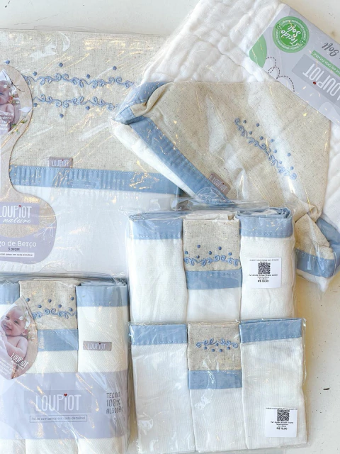 Kit Enxoval para Bebê Menino 13 Peças – Linha Nature Minasrey | Azul - comprar online