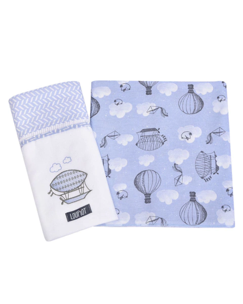 Cueiro manta com 2 unidades pacote Loupiot Menino