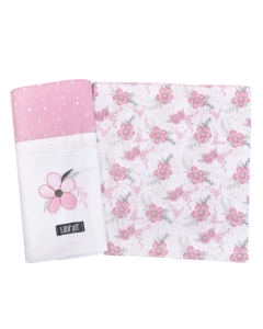 Cueiro manta com 2 unidades pacote Loupiot Menina